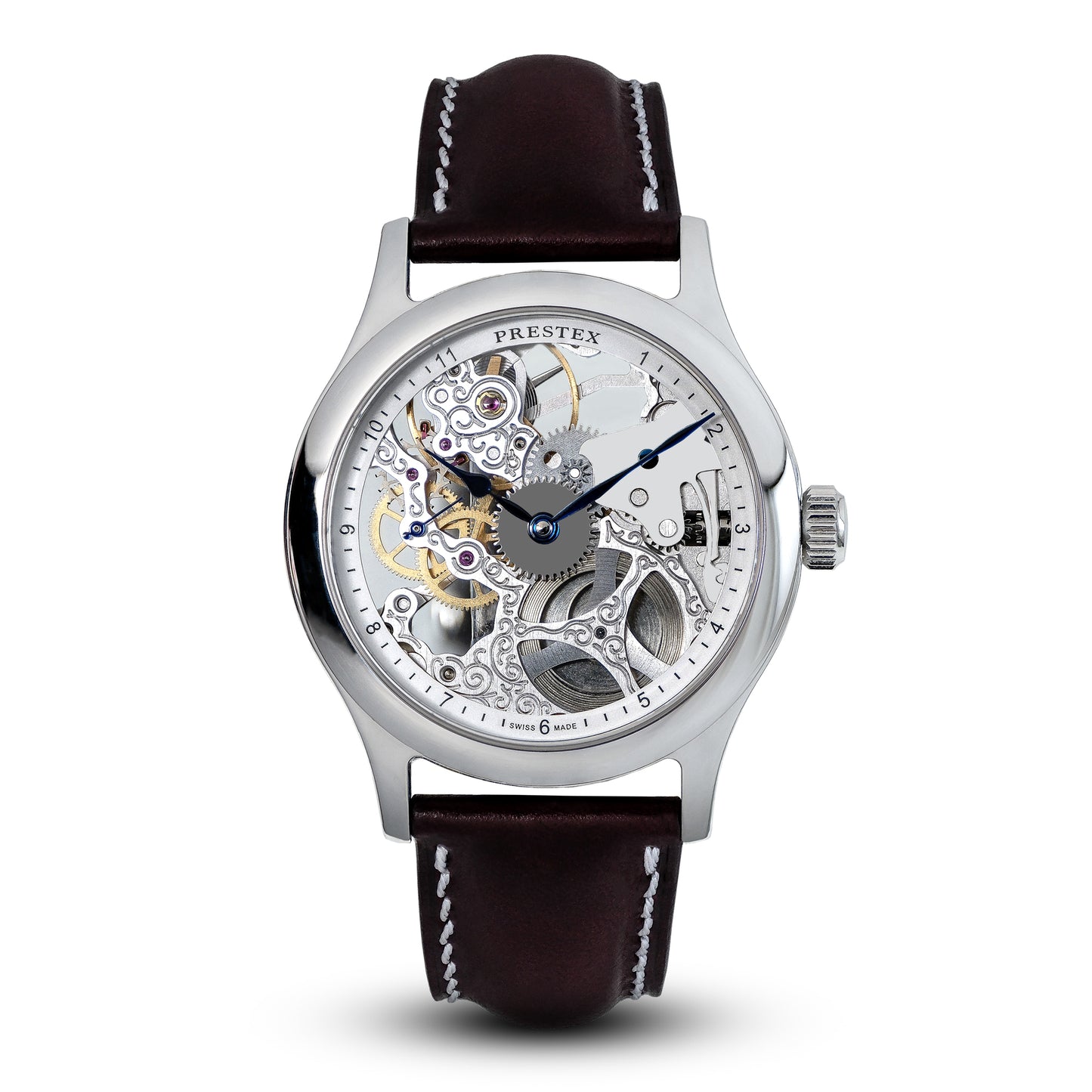 Prestex Skeleton Blue Hands Watch